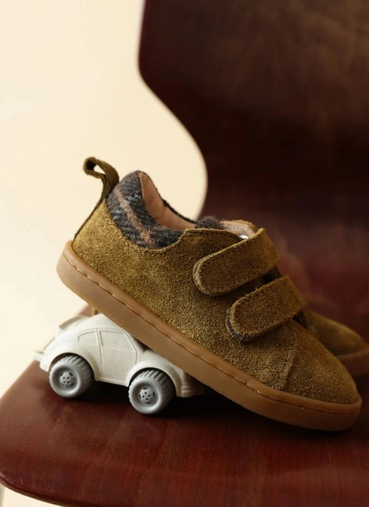 Lazare - Mahaut Tartan Sneakers | Haki kahverengi