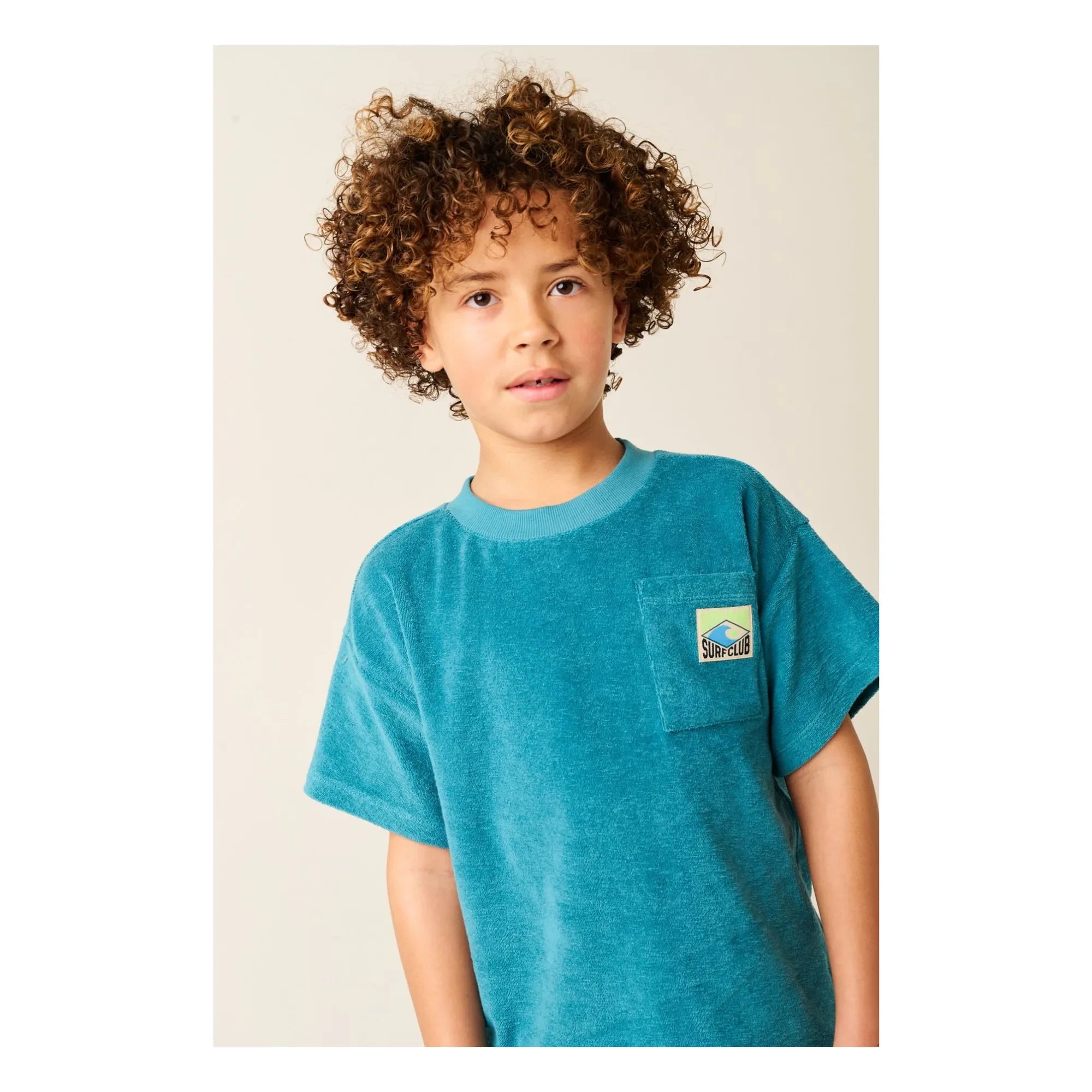 Tumble N'Dry - Camiseta Toalla de Algodón Orgánico Oversize Morea | Azul Pavo Real