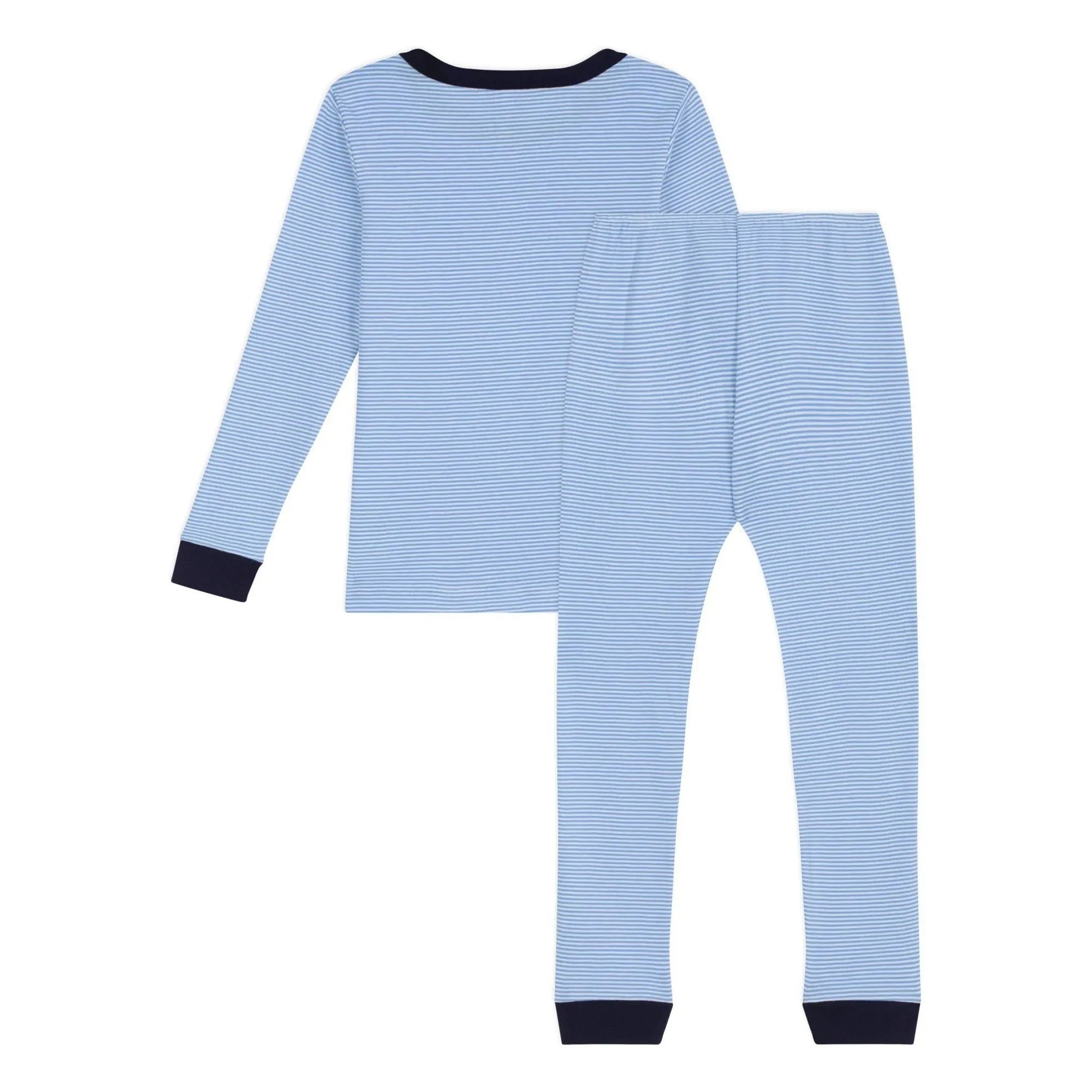 Petit Bateau - Pijama de algodón orgánico Milleraies de corte ajustado a rayas | Azul
