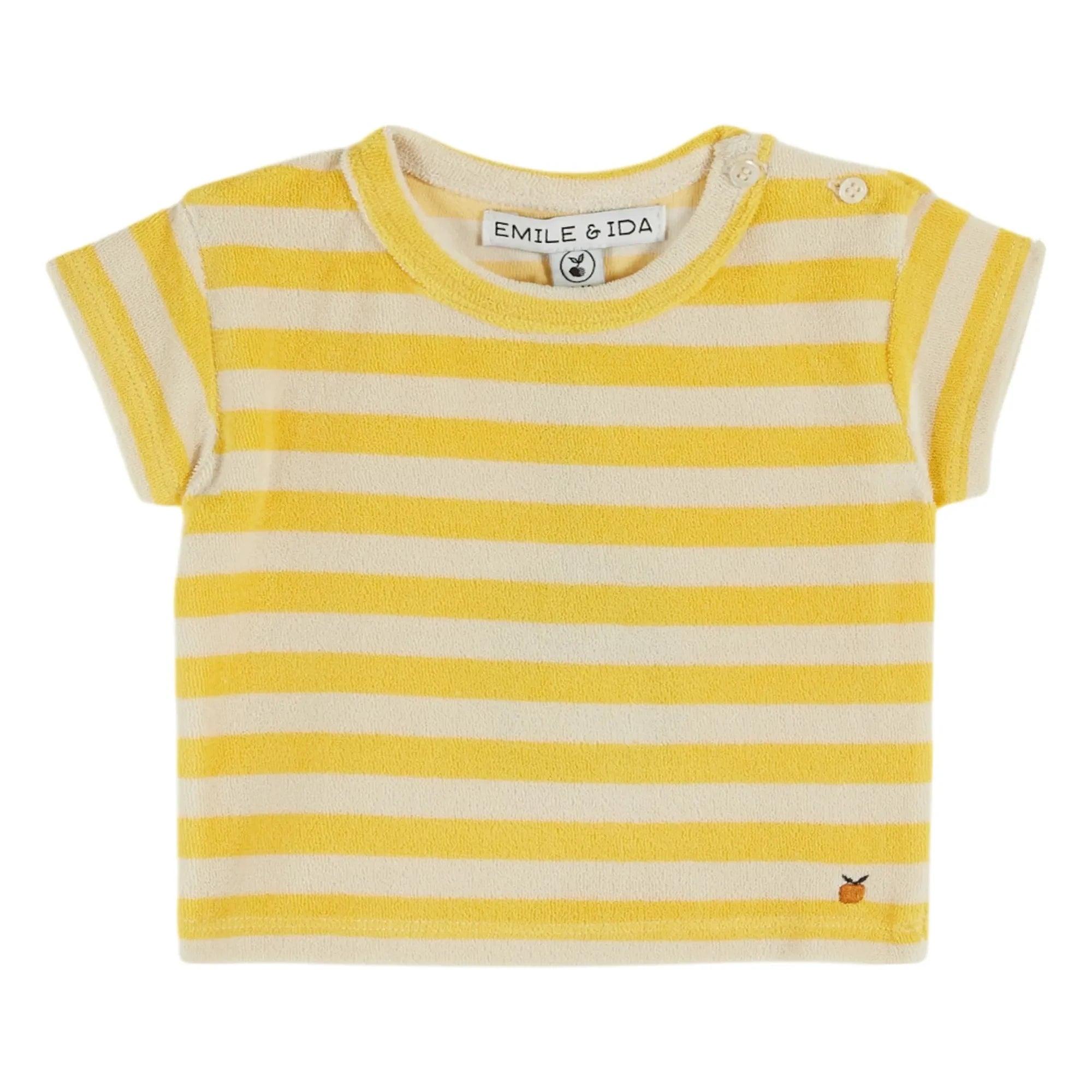 Emile et Ida - Camiseta de algodón orgánico a rayas | Amarillo