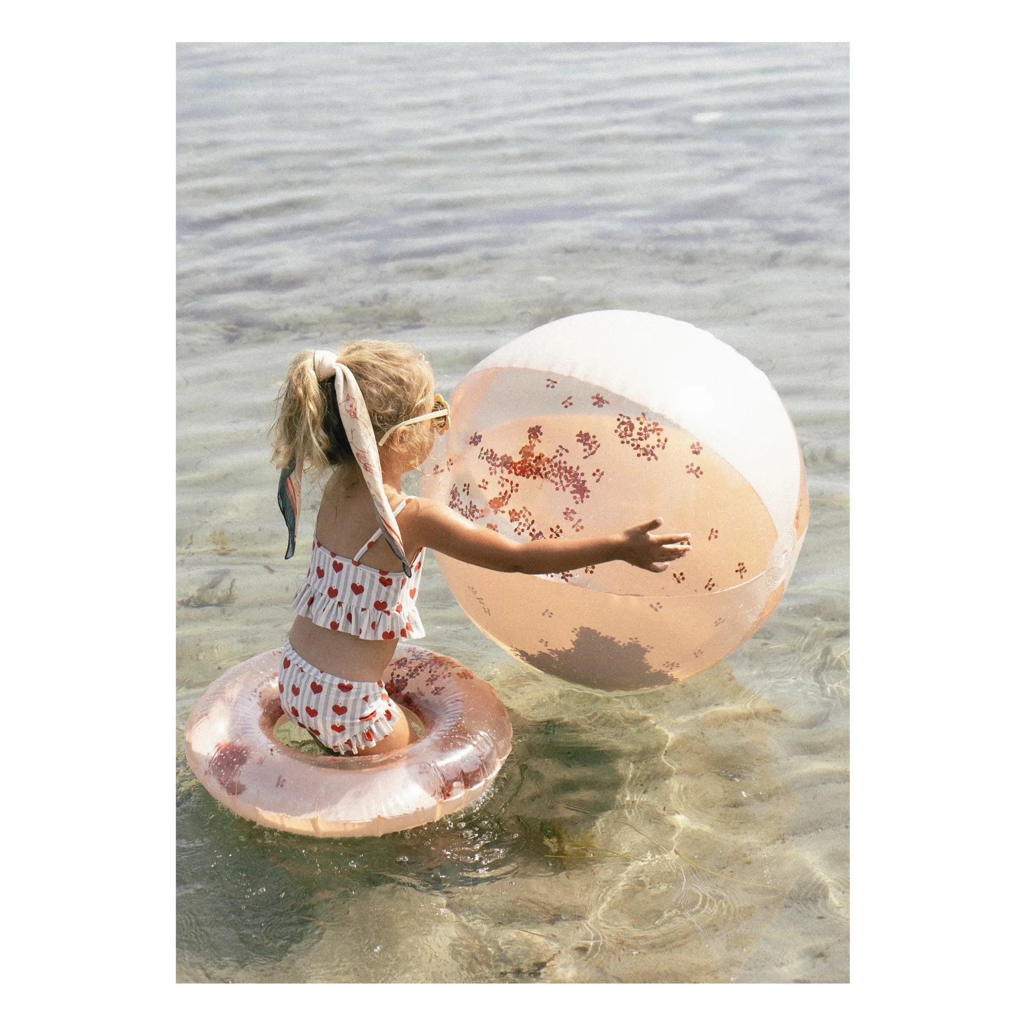 Konges Sløjd - Flotador Hinchable con Brillantina Ø50cm | Rosa Empolvado
