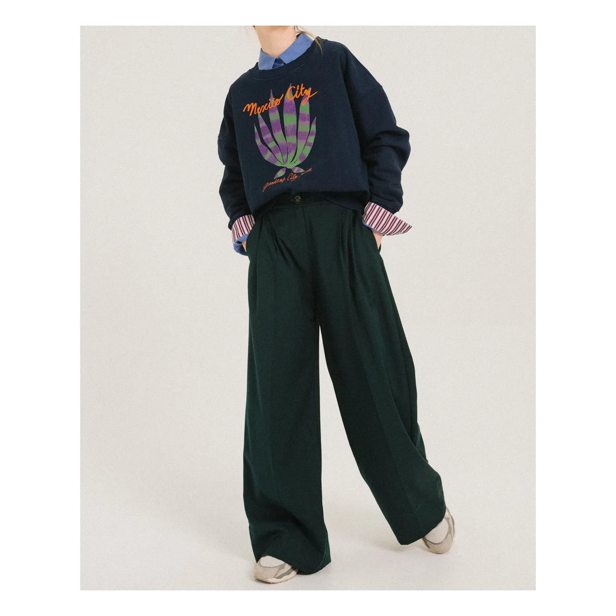 Tinsels - Pantalones Fluidos Uptown | Verde Bosque