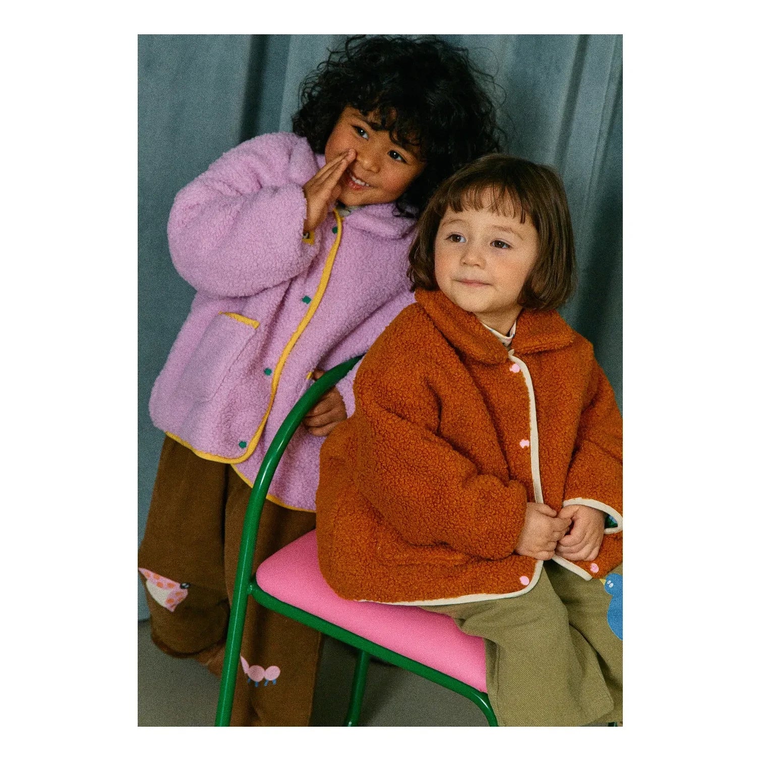 Petit Stella - Çift Taraflı Sherpa Ceket Dragonflies | Yeşil