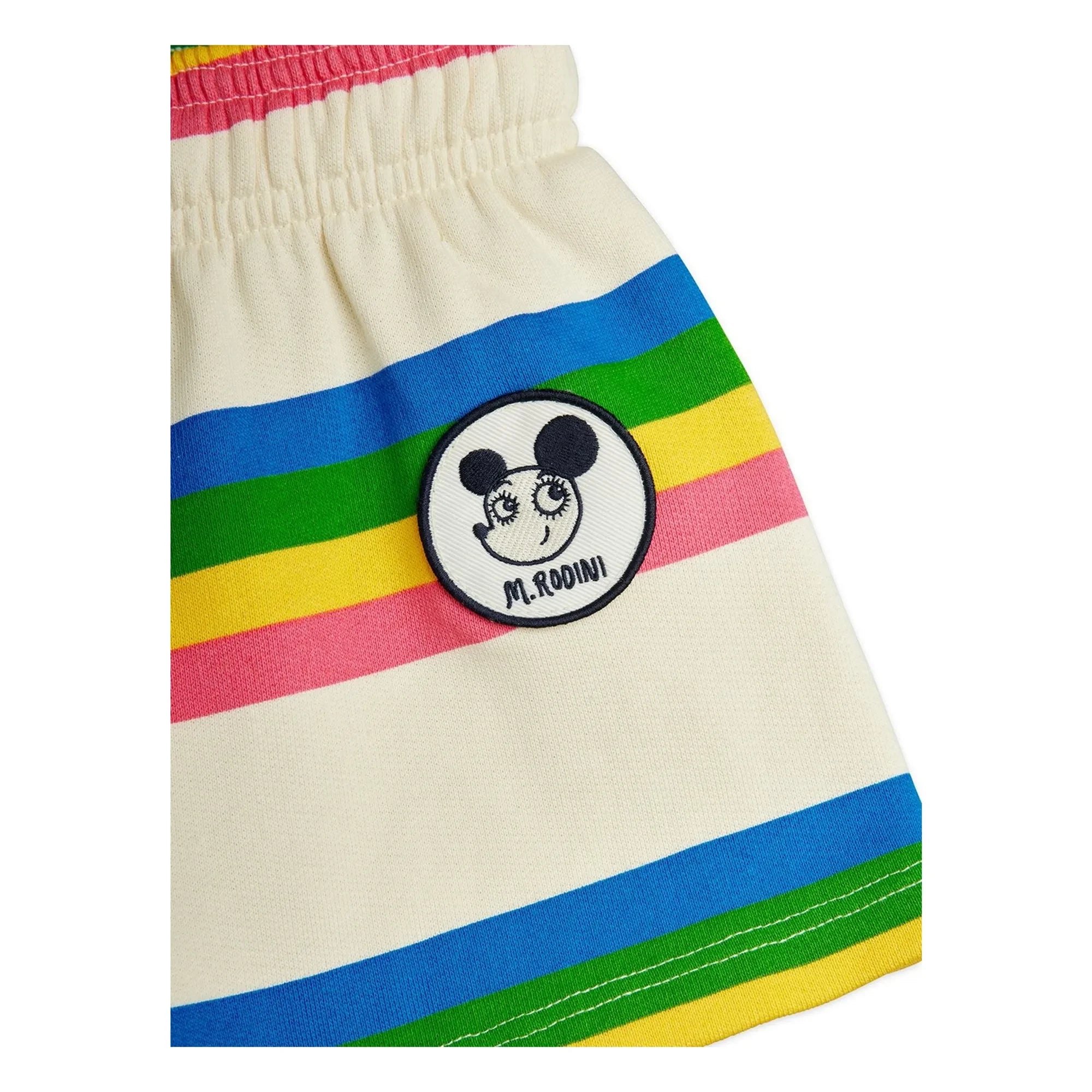 Mini Rodini - Pantalones cortos de algodón orgánico a rayas | Crudo