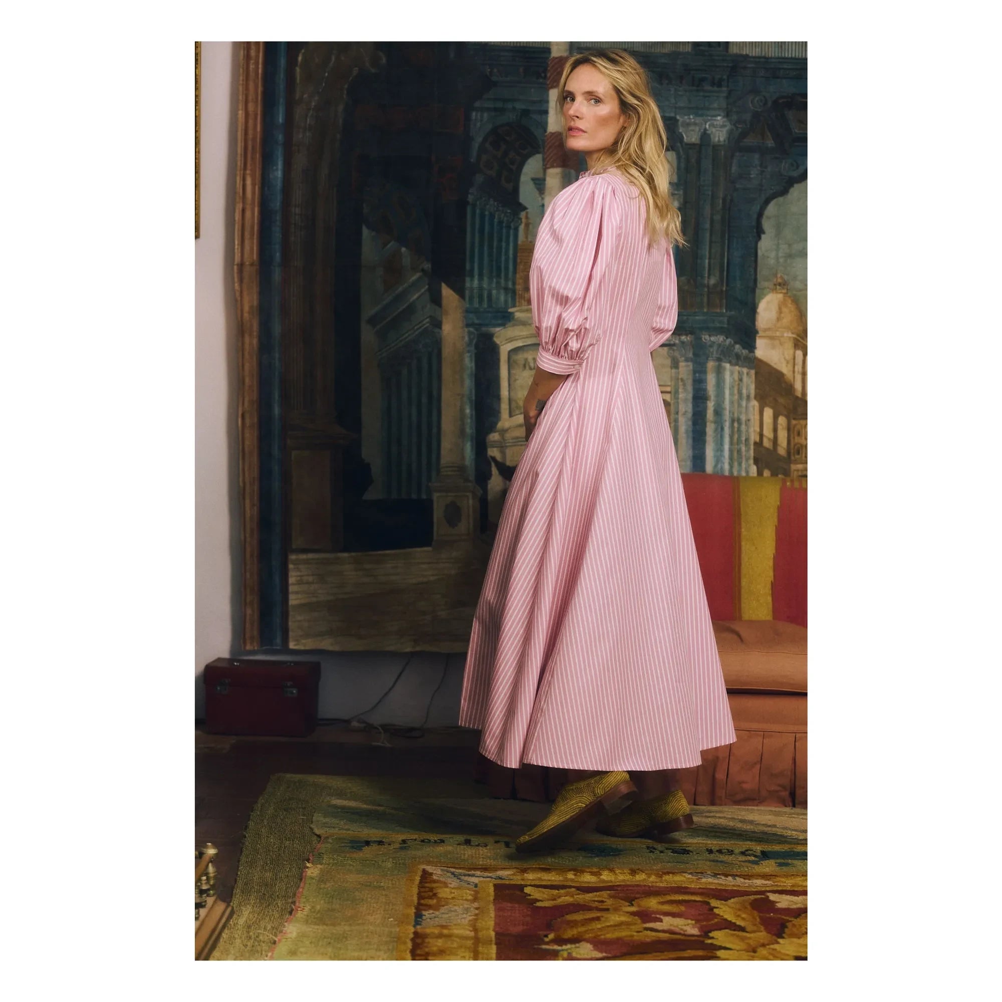 Maria de la Orden - Vestido de Algodón a Rayas Dimitra | Rosa