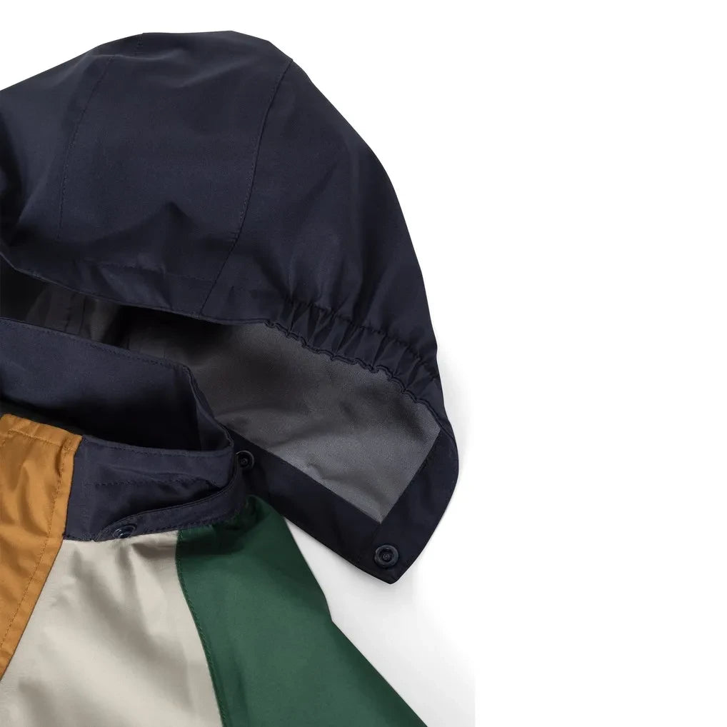 Liewood - Pedia Set impermeable de fibra reciclada con bloques de color | Verde oscuro