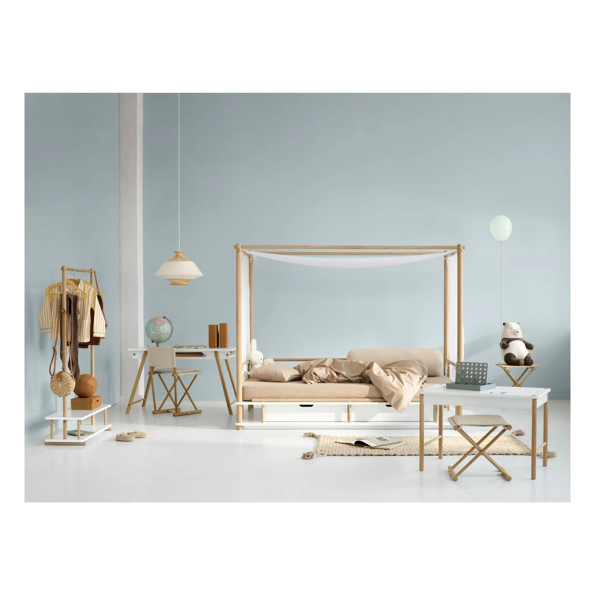 Oliver Furniture - Mesa de Juegos de Roble Camp | Blanca
