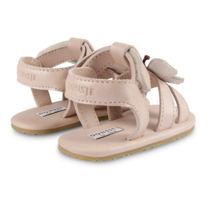 Donsje - Sandalias de piel con mariposa Tuti Sky | Rosa pálido
