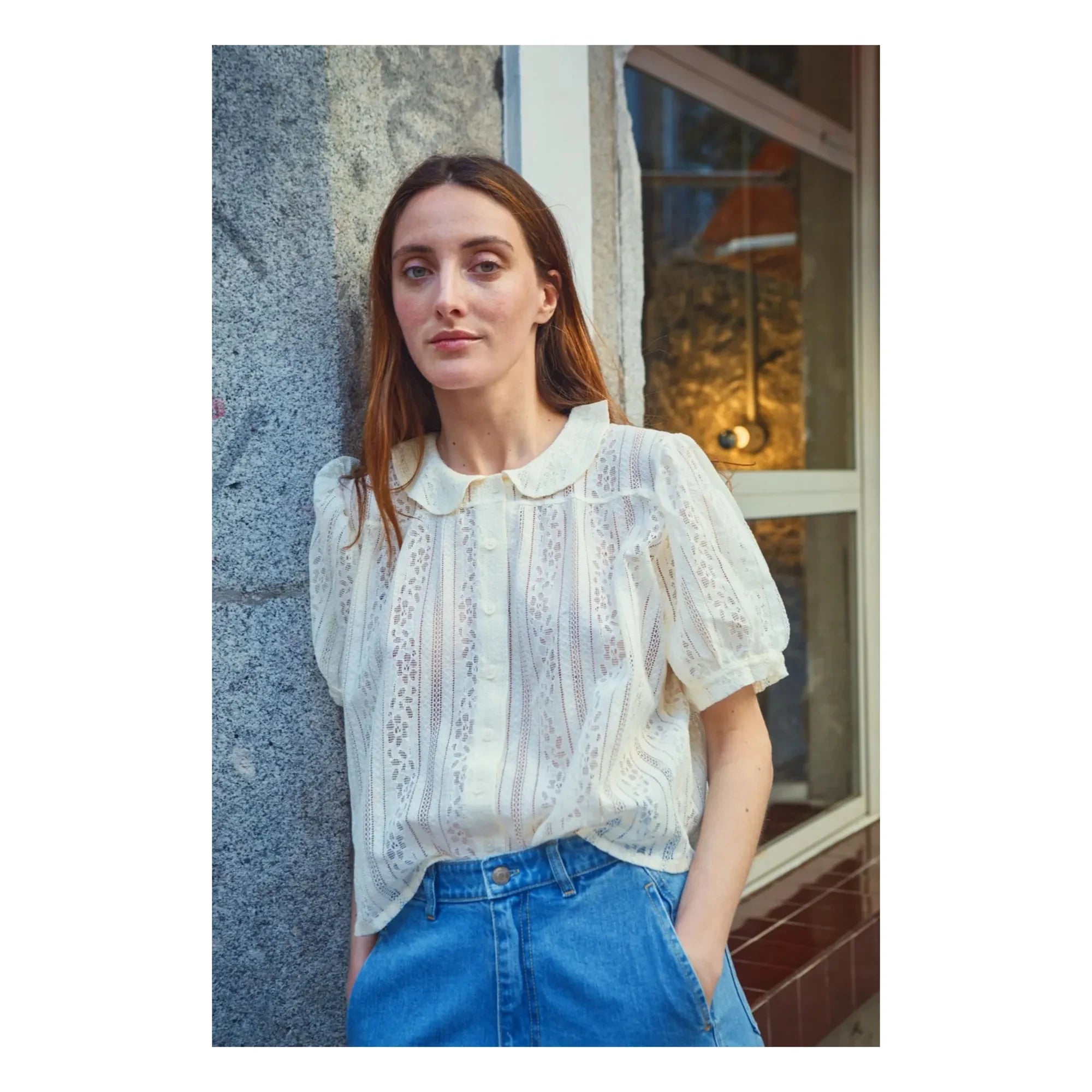 Poudre Organic - Blusa de encaje Ámbar | Crudo