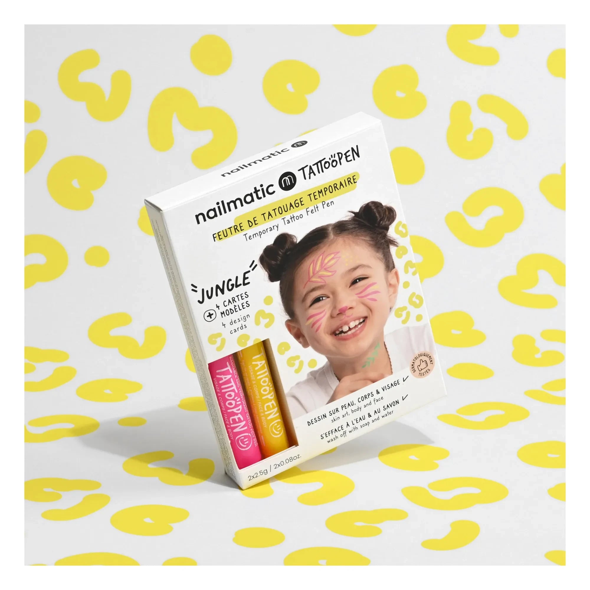 Nailmatic Kids - Tatuajes temporales Tattoopen Jungle Pack de dos rotuladores