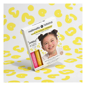 Nailmatic Kids - Tatuajes temporales Tattoopen Jungle Pack de dos rotuladores