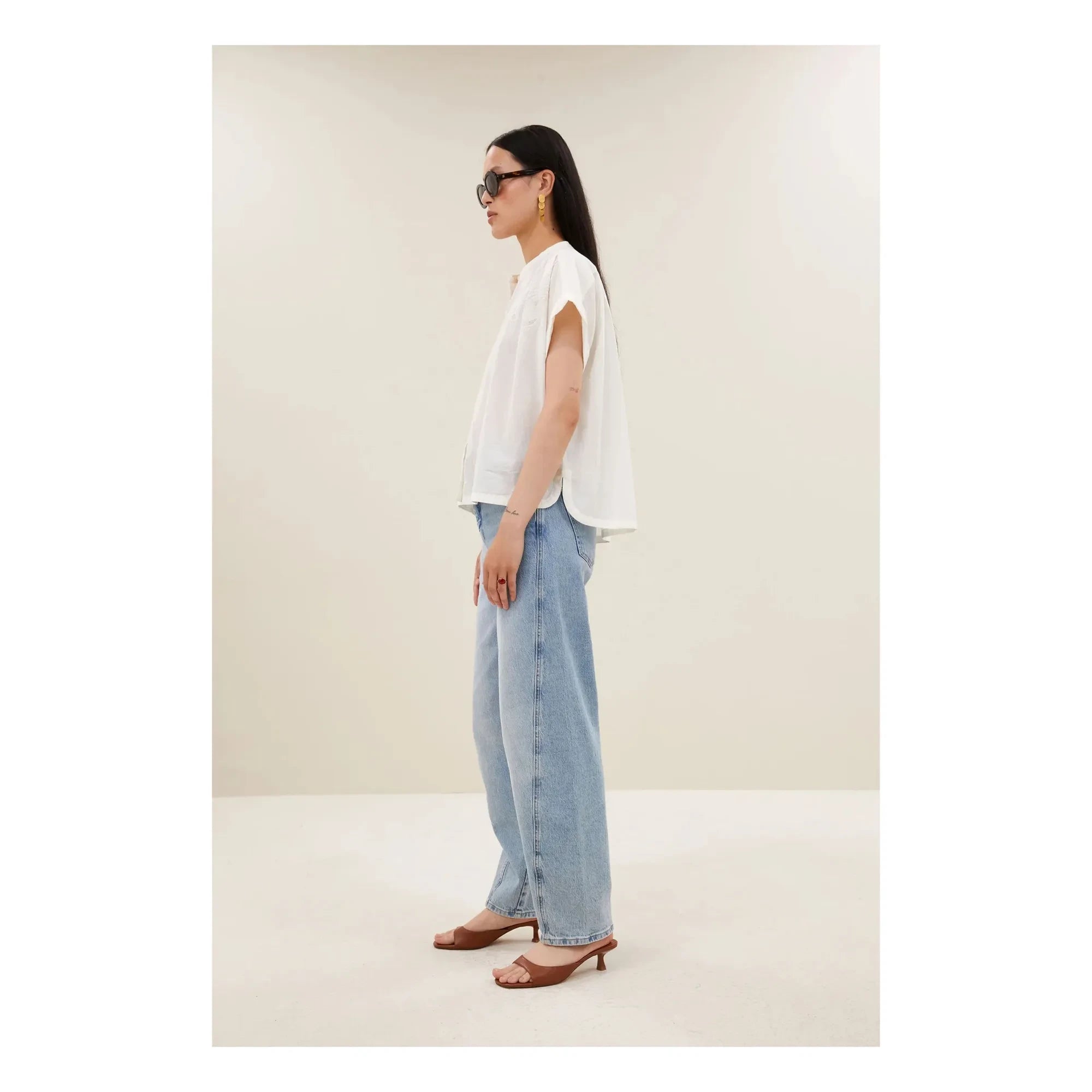 Blusa de algodón orgánico By Bar - Ally | Blanco