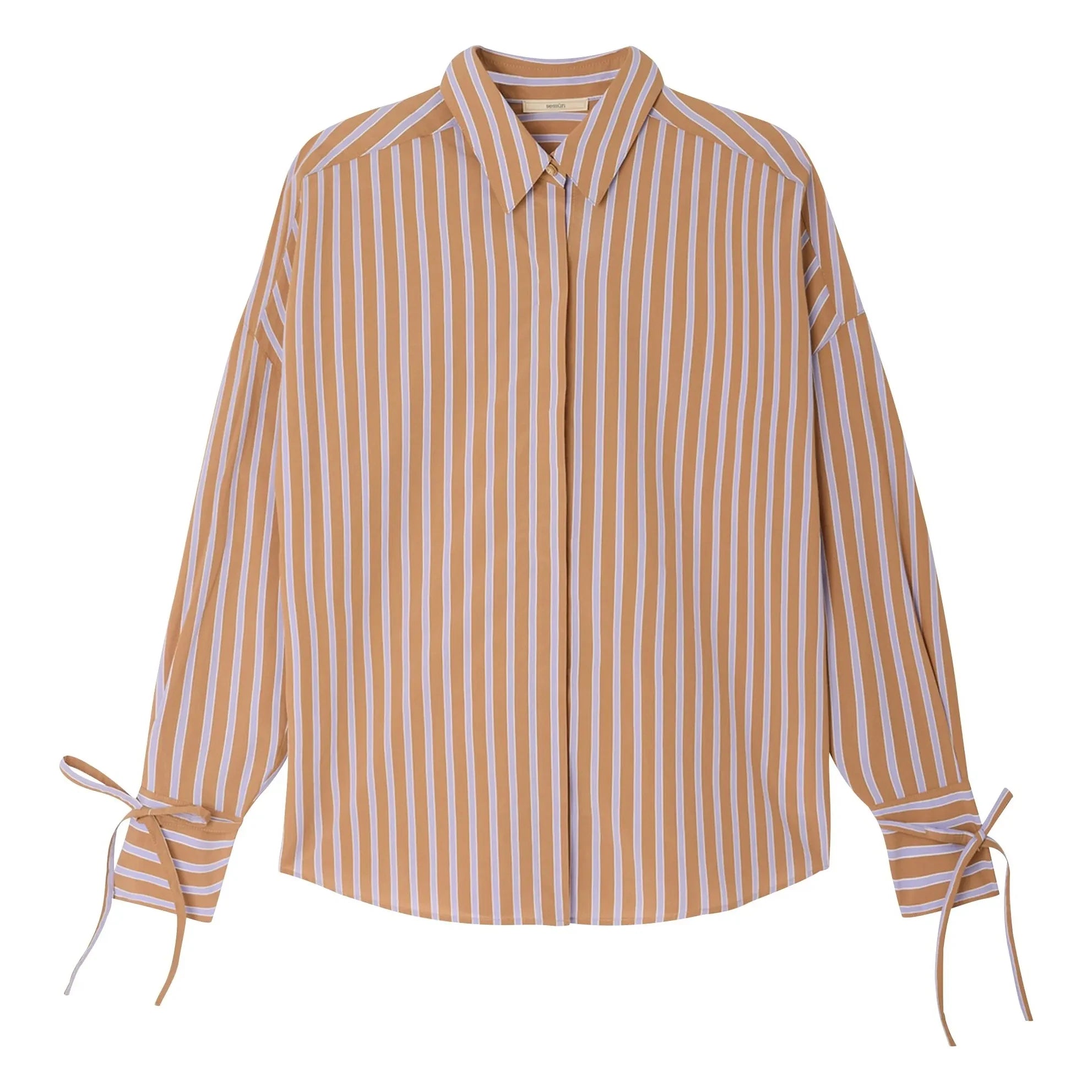 Sessùn - Camisa a rayas de algodón Armando | Terracota