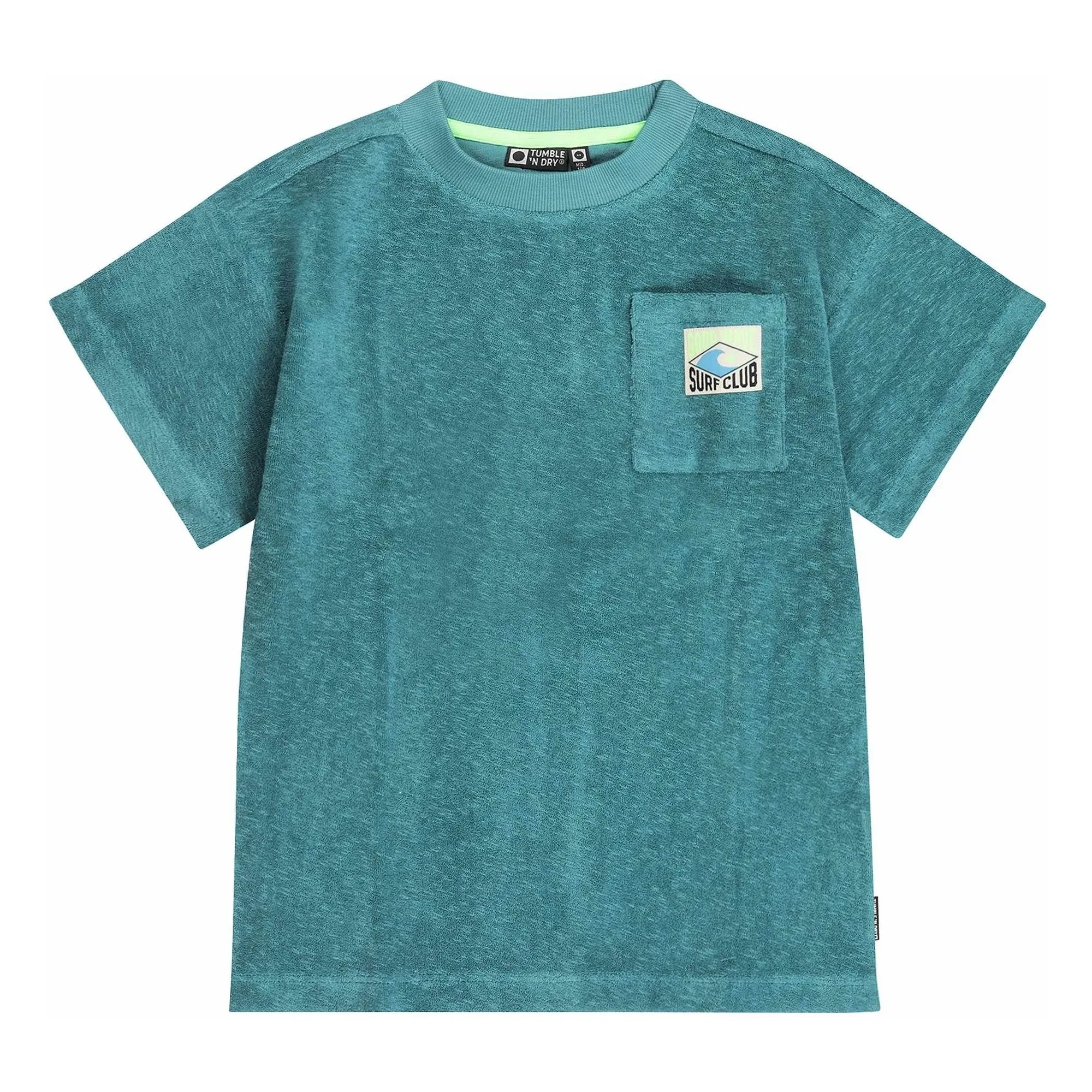 Tumble N'Dry - Camiseta Toalla de Algodón Orgánico Oversize Morea | Azul Pavo Real
