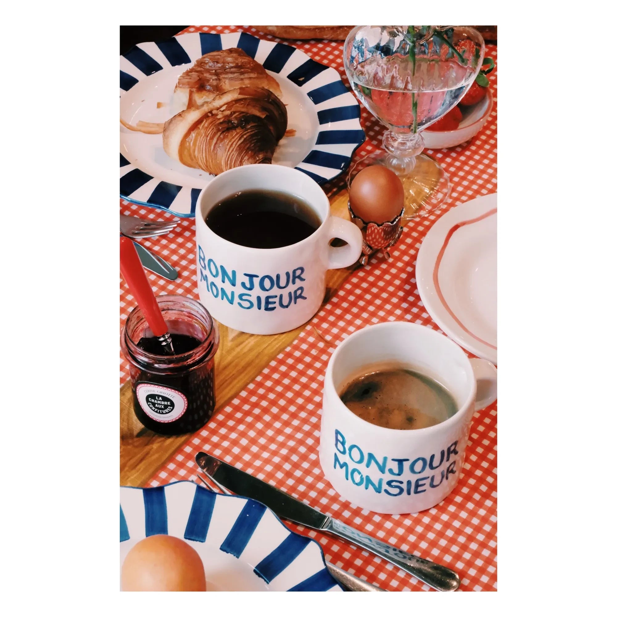 Anna + Nina - Taza Bonjour Monsieur | Azul