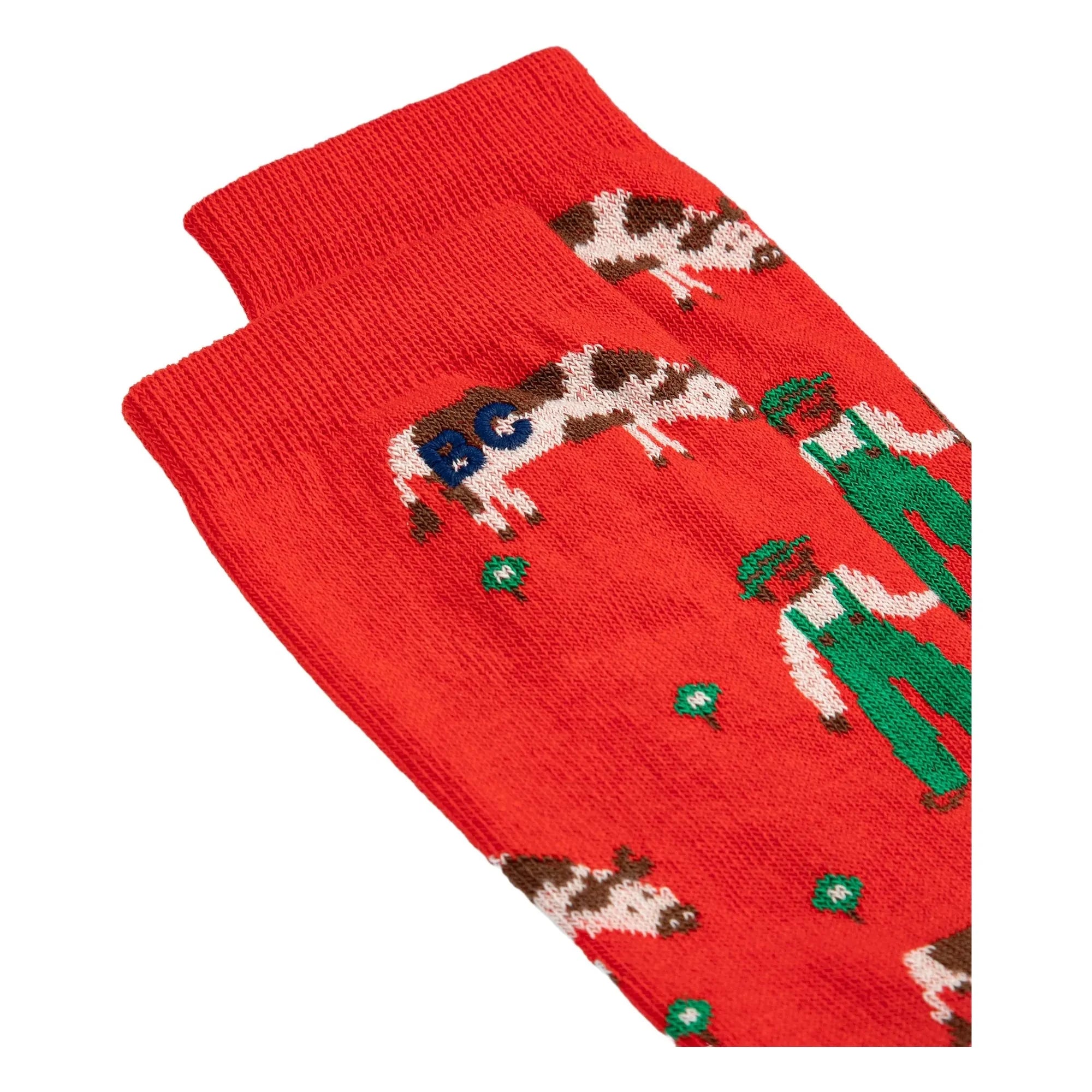 Bobo Choses - Calcetines altos de algodón orgánico para granja | Rojo