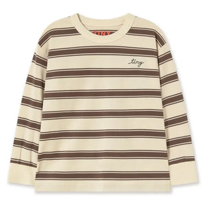 Tinycottons - Camiseta de algodón orgánico a rayas | Crema