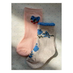 Konges Sløjd - Set de 2 Pares de Calcetines Estampados de Flores | Rosa