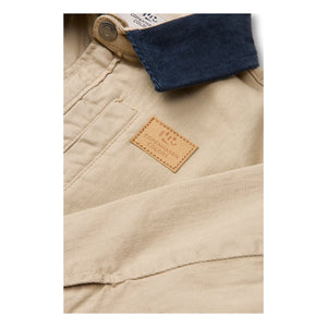 Copenhagen Colors - Chaqueta de cuello de algodón orgánico con textura de terciopelo | Beige