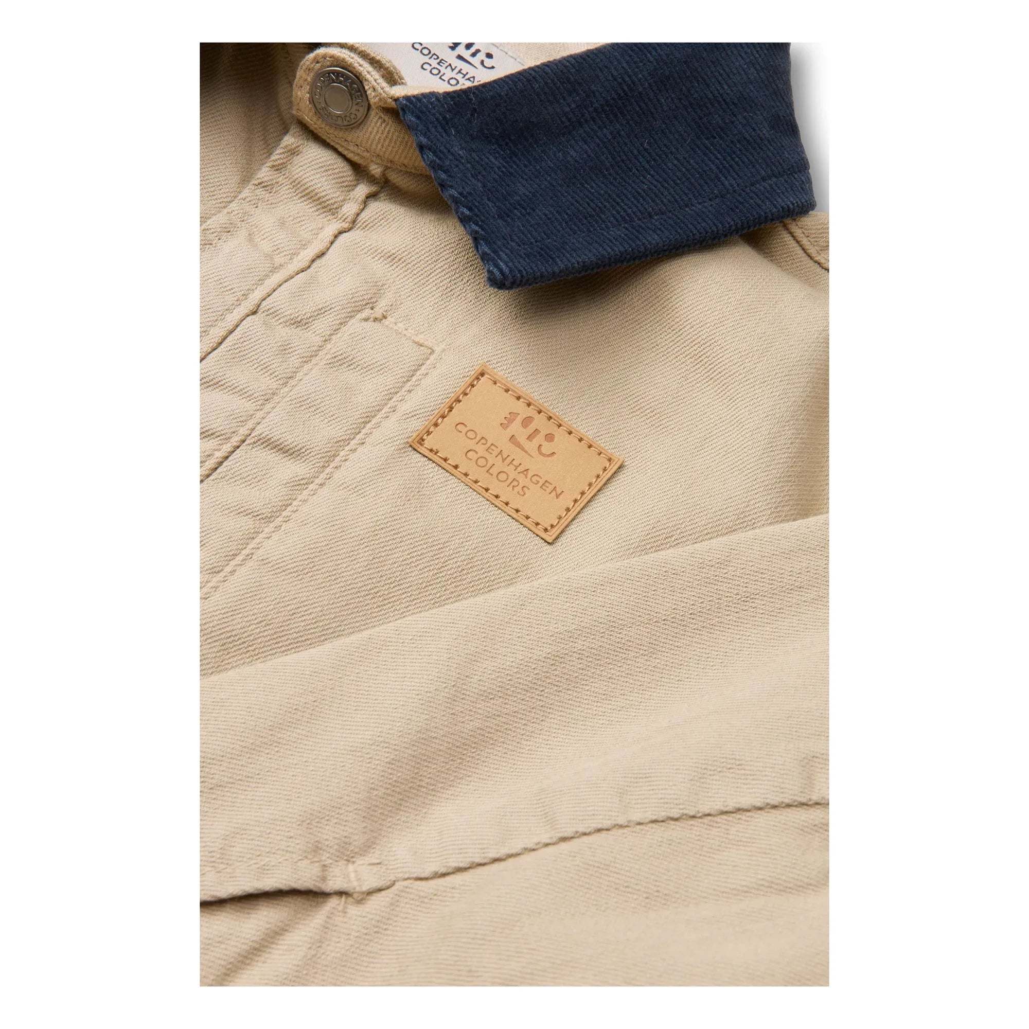 Copenhagen Colors - Chaqueta de cuello de algodón orgánico con textura de terciopelo | Beige