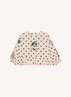 SISSEL EDELBO - Blusa Diana Pois Algodón Orgánico - Colección Infantil | Crema