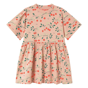 Tinycottons - Vestido de algodón orgánico Cerises | Rosa claro