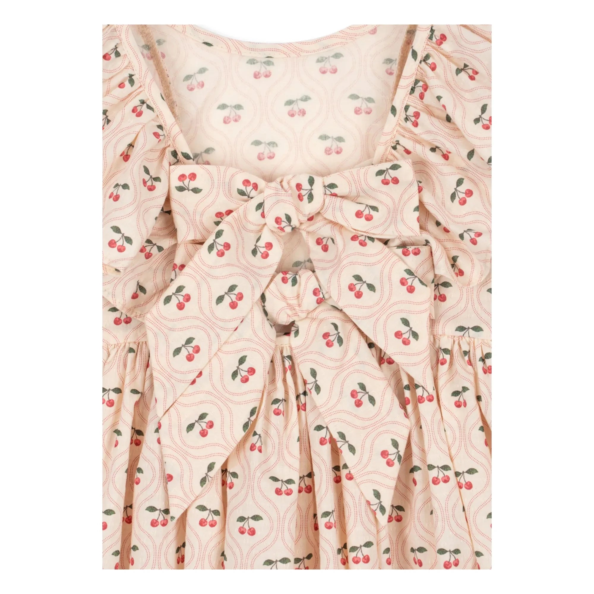 Konges Sløjd - Vestido de algodón orgánico Cianna Cherries | Rosa empolvado