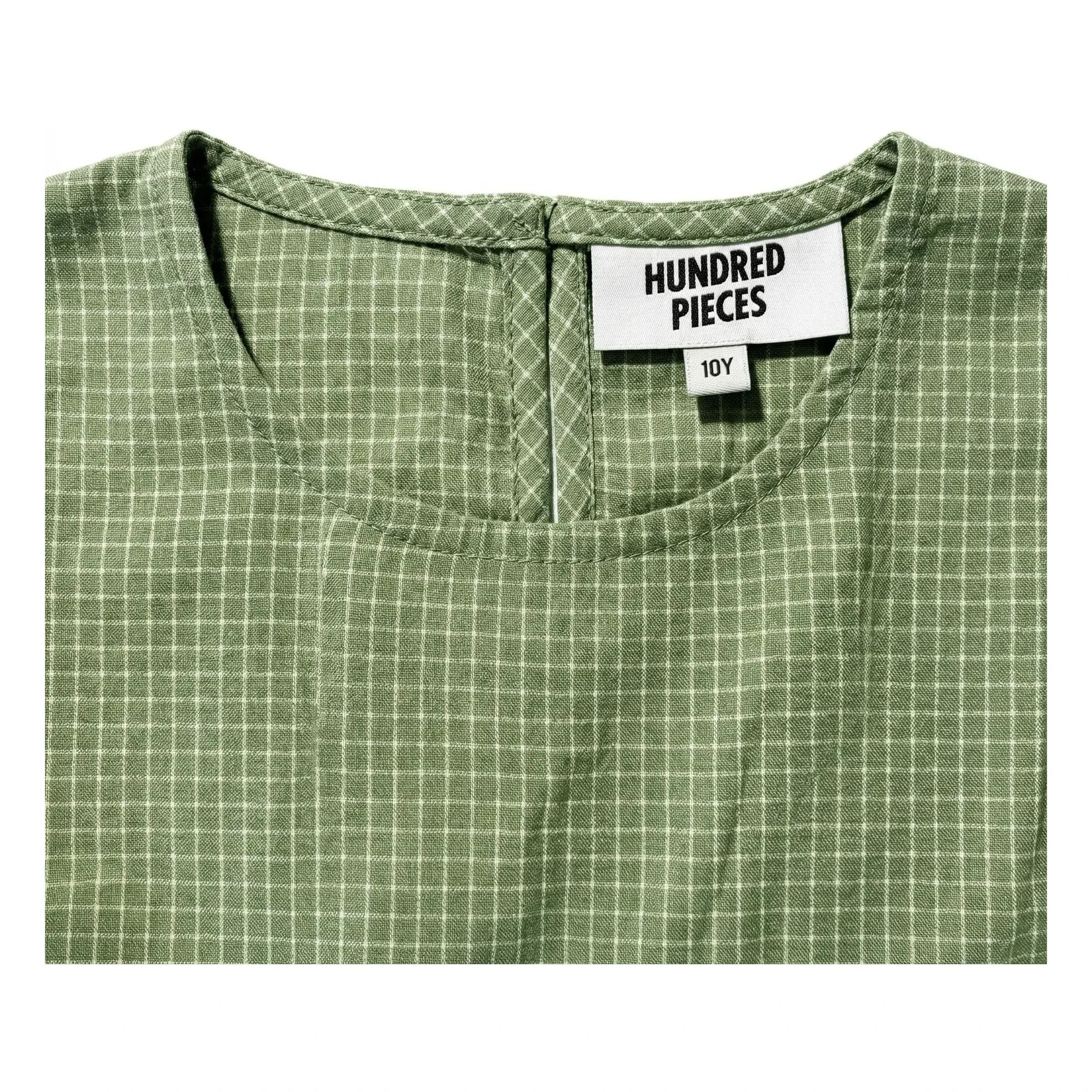 Hundred Pieces - Naya Kareli Elbise | Badem Yeşili