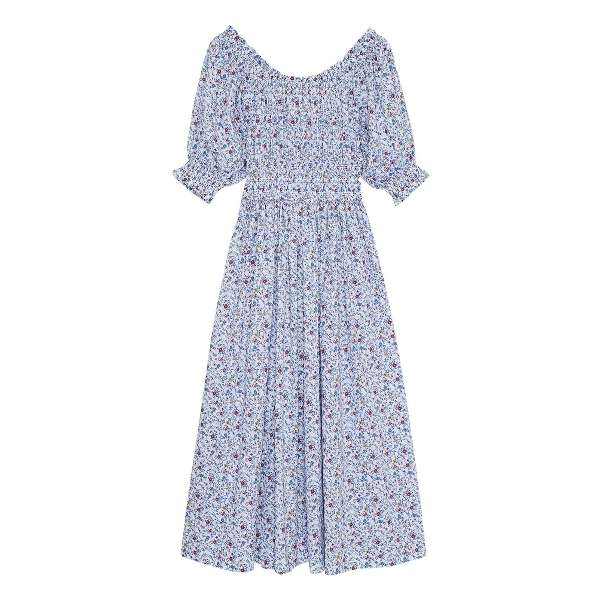 the new society - Vestido de algodón Cloe | Azul