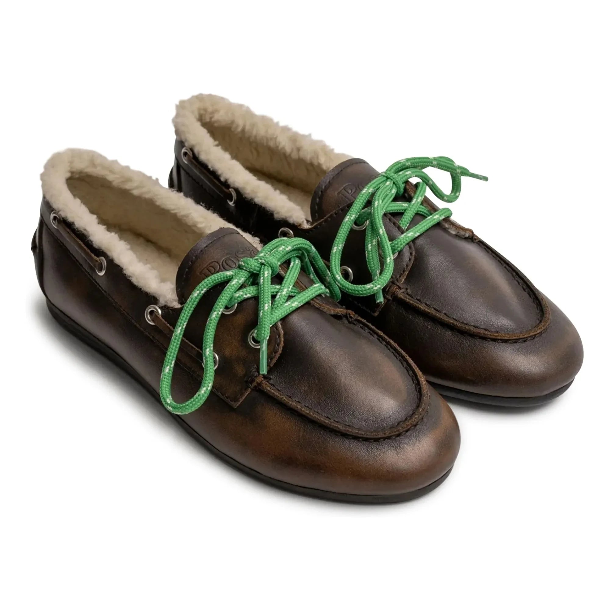 Posa - Zapatos náuticos de piel y piel | Café