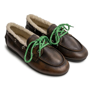 Posa - Zapatos náuticos de piel y piel | Café