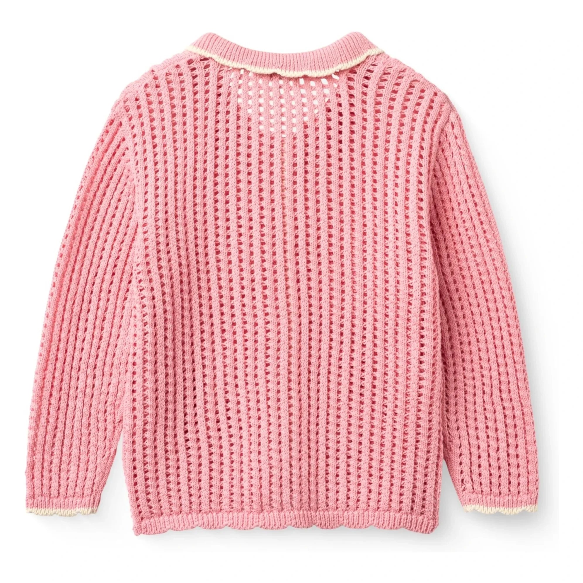 Copenhague Colors - Cárdigan de ganchillo de algodón orgánico | Rosa suave