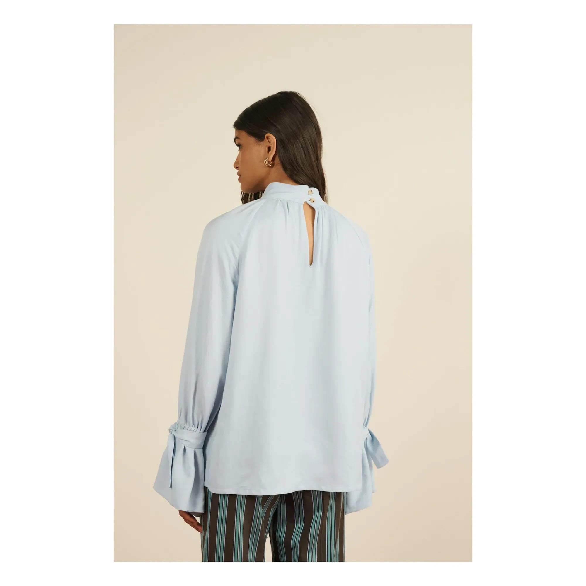 Maria de la Orden - Blusa de fibra reciclada Bosco | Azul claro