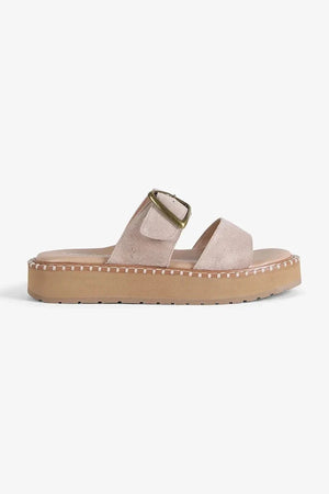 Pantuflas planas de ante para mujer Emu Australia Scarlet