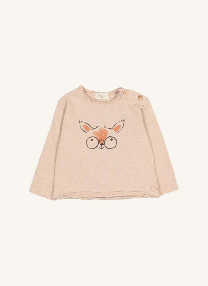 Búho - Deer T-shirt Organik pamuk | Pembe