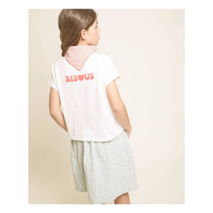 Búho - Camiseta de algodón orgánico Bisous | Blanco
