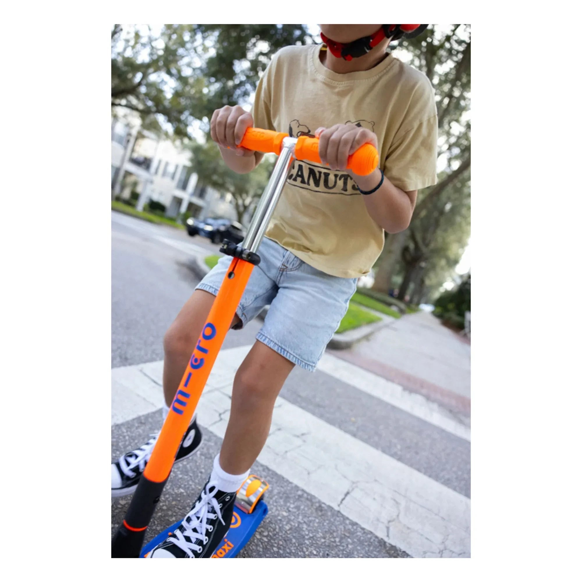 Patinete Micro - Maxi Plegable Neón LED | Naranja