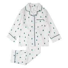 Petit Lem - Pijama de Popelín Göknar de Fibra Reciclada | Blanco
