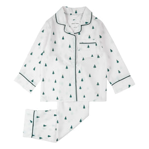 Petit Lem - Pijama de Popelín Göknar de Fibra Reciclada | Blanco