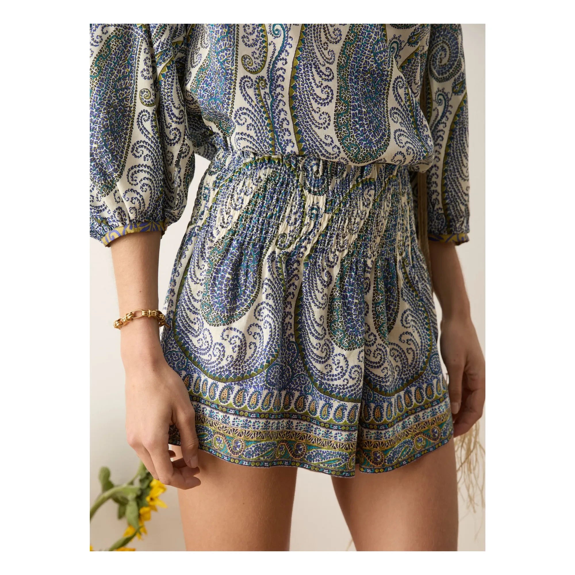 Boteh - Arcadia Shorts de Lino | Lapislázuli