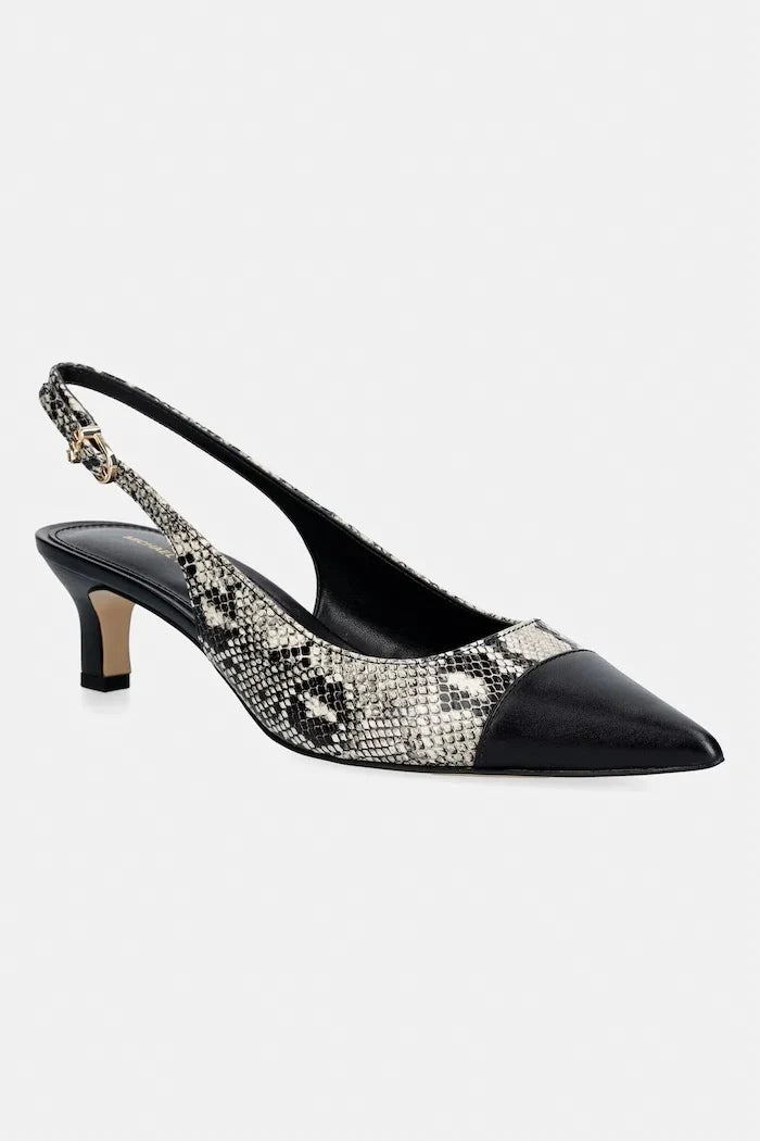 Zapatos de tacón Amara Toe Cap Sling Pump de cuero de MICHAEL Michael Kors