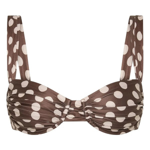 Faithfull the Brand - Top de bikini de lunares | Chocolate