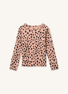 Liewood - Nieve Leopar Camiseta de Manga Larga de Algodón Orgánico | Rosa Claro