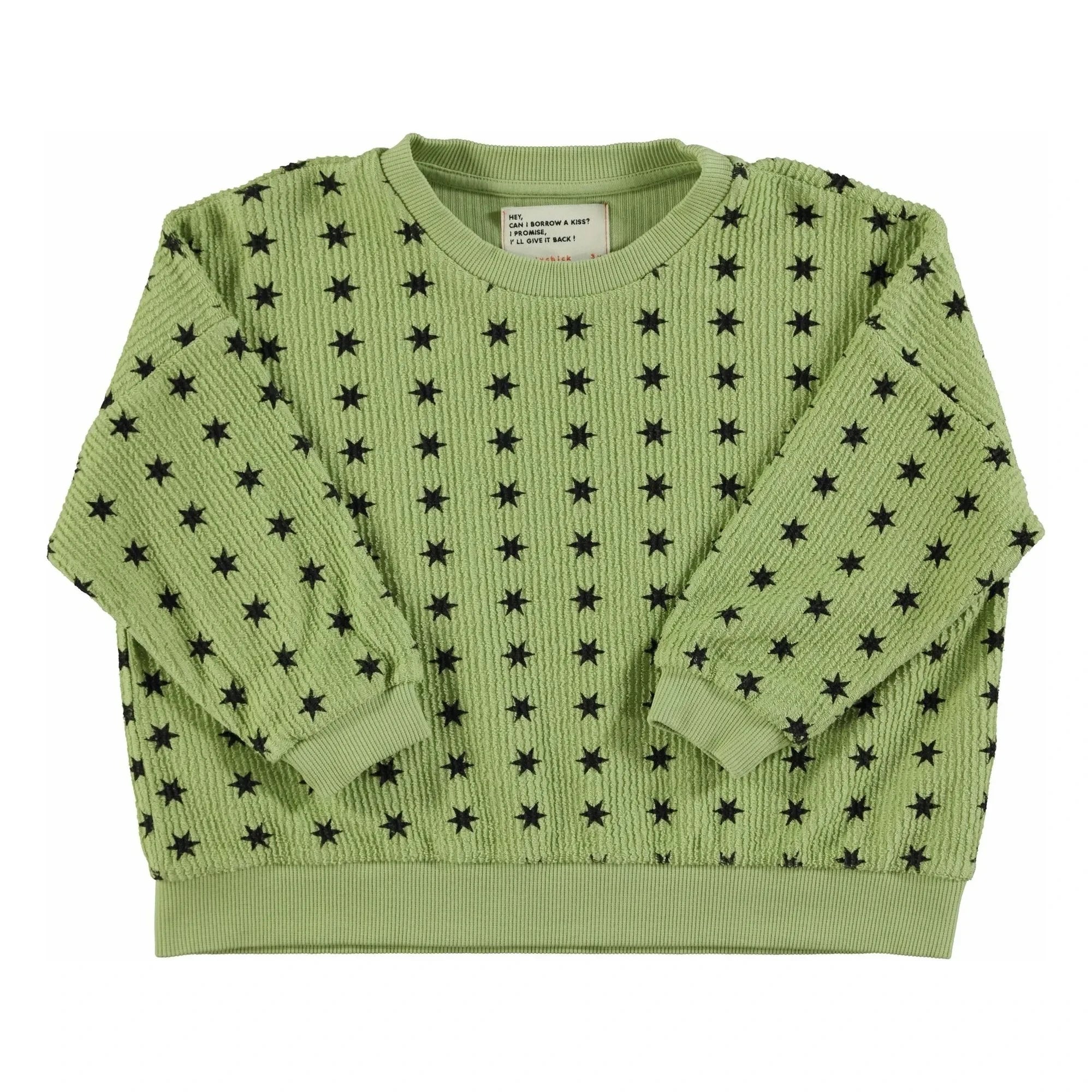 Piupiuchick - Sudadera de estrellas de canalé de algodón orgánico | Verde