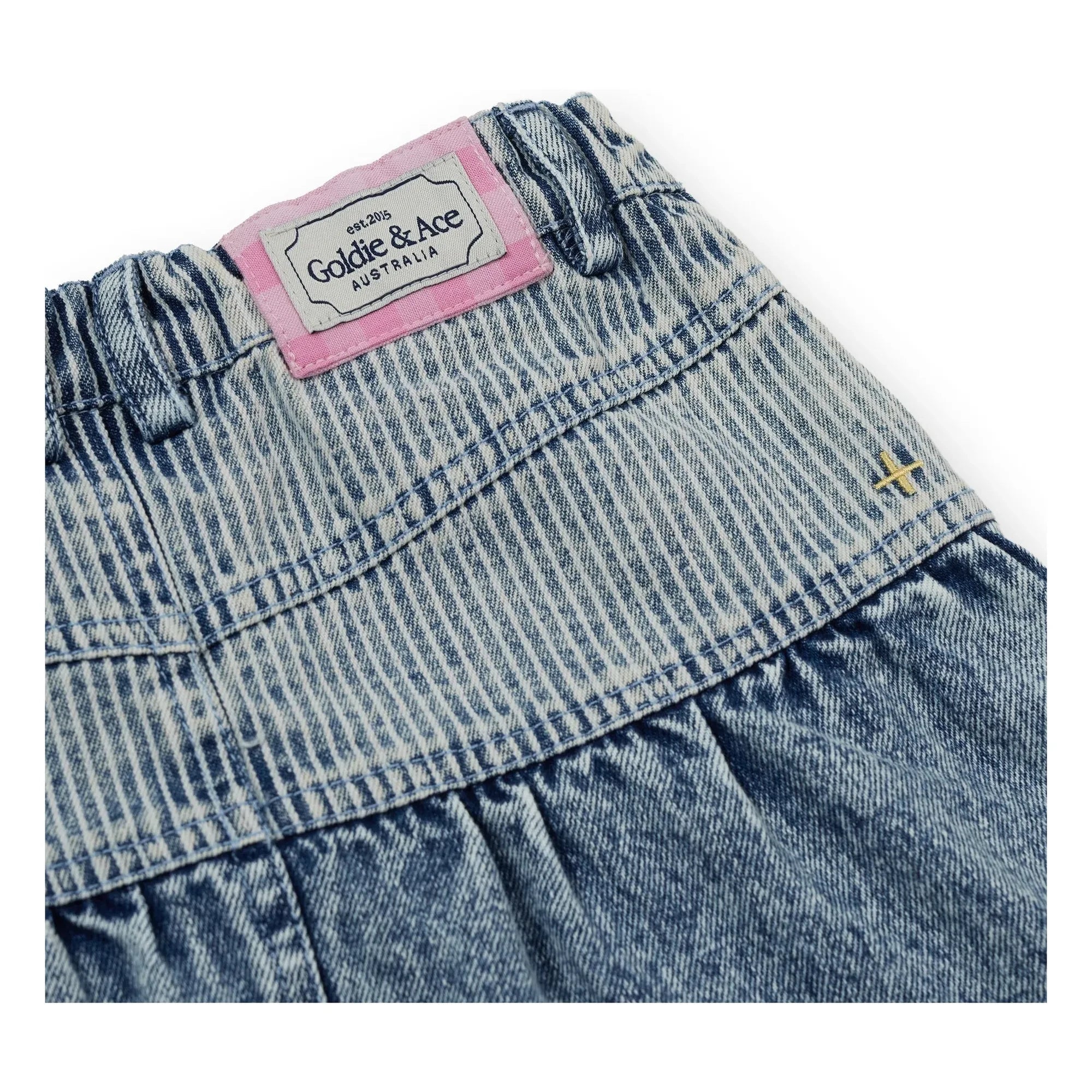 Goldie + Ace - Falda Vaquera Peplum | Azul