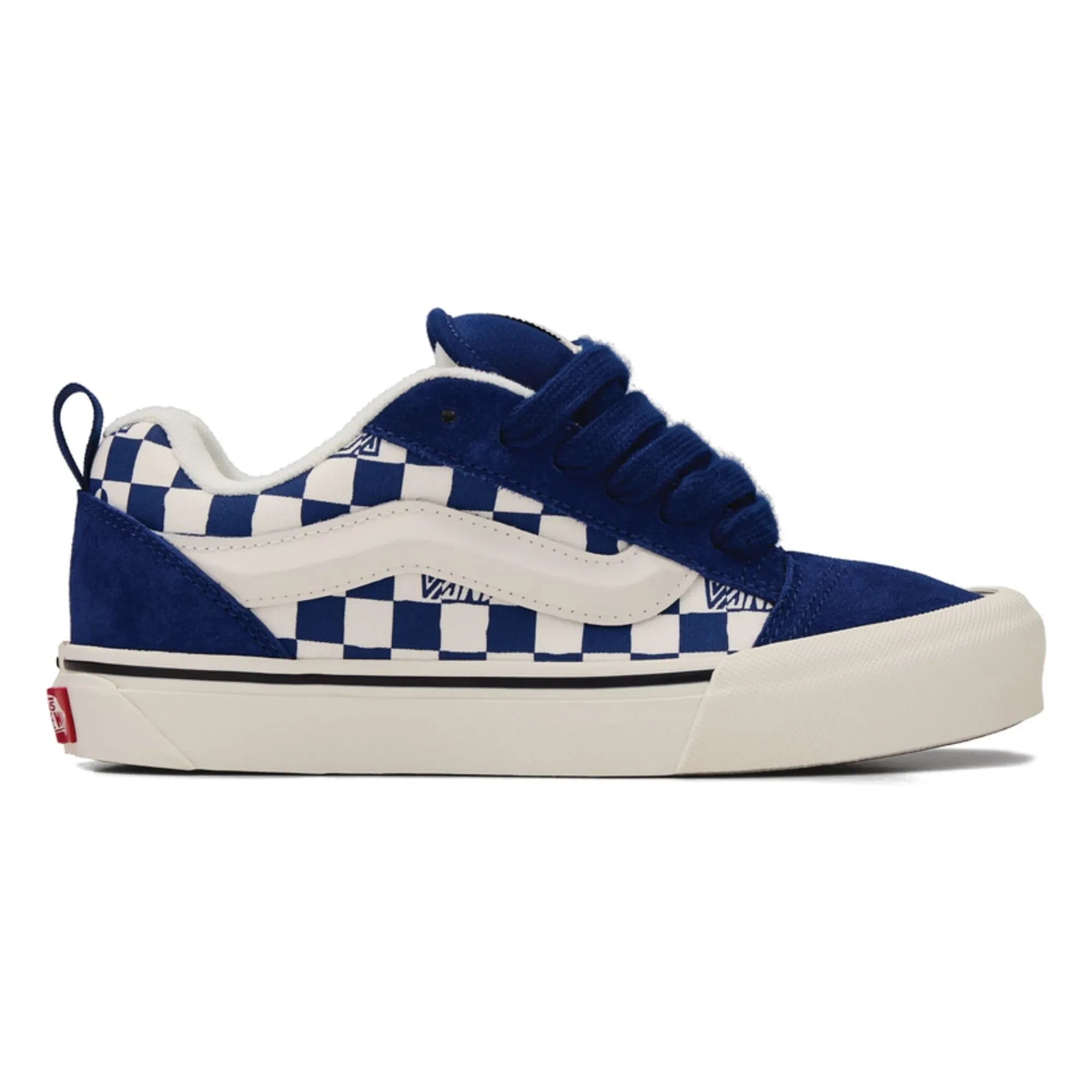 Vans - Cordones de zapatillas Knu Skool Geo Check | Azul