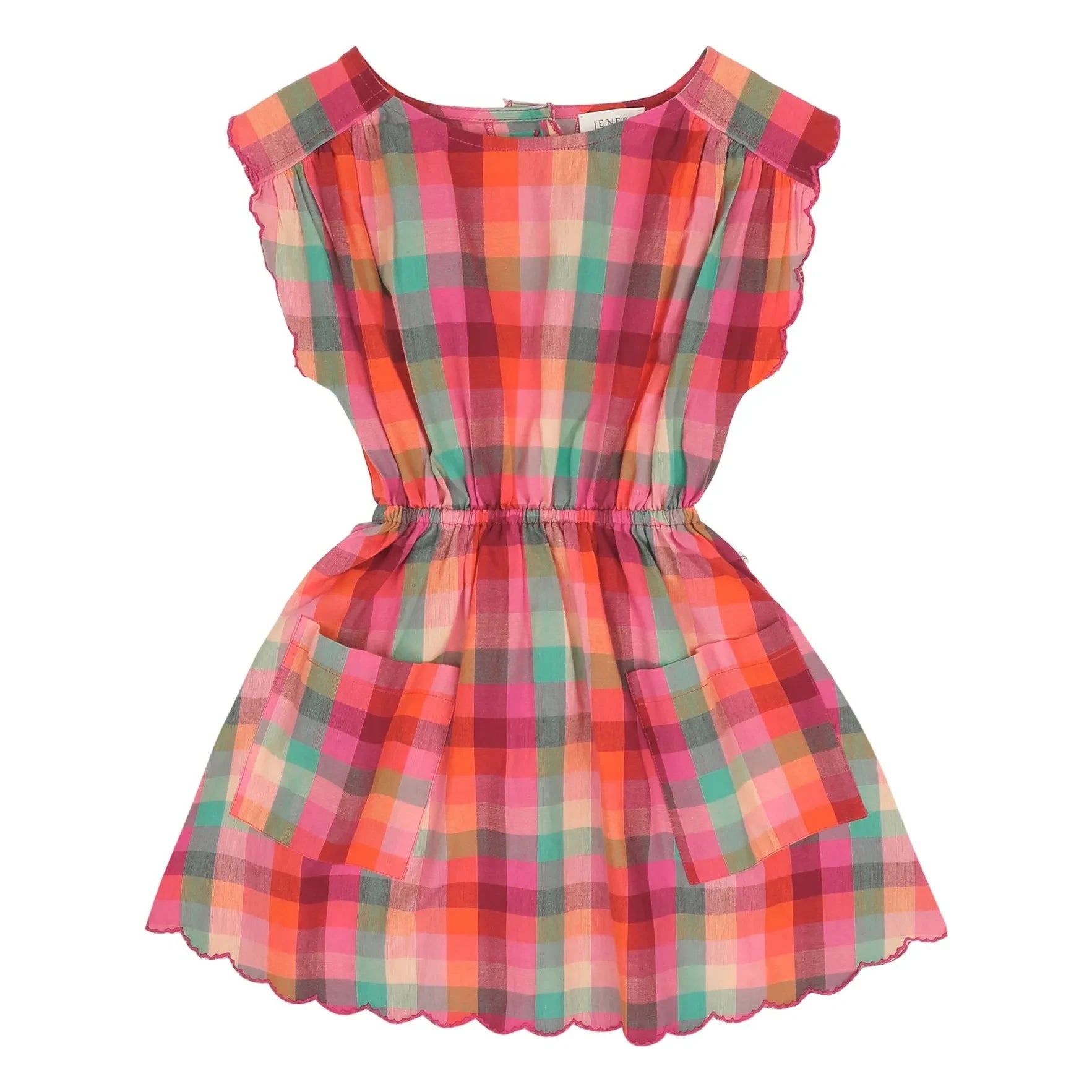 Jenest - Vestido Kiki, Algodón Orgánico a Cuadros | Fucsia