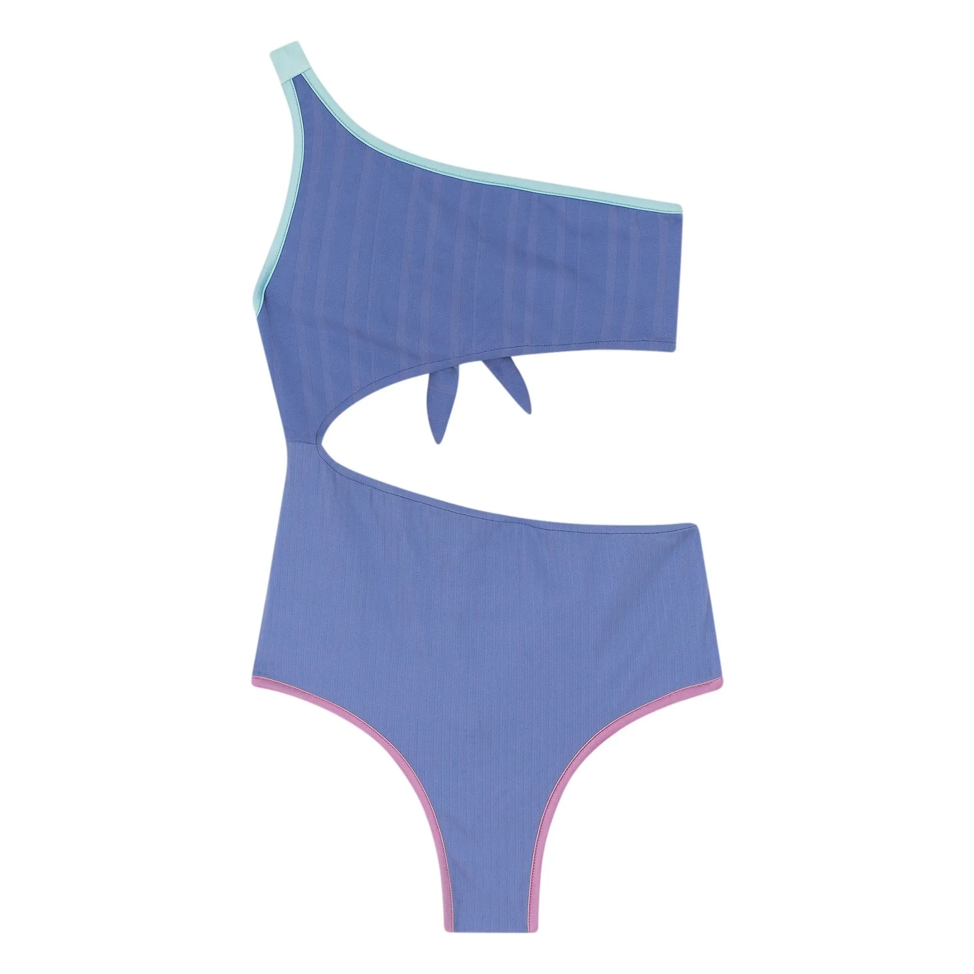 My First Cantê - Bañador Asimétrico Nervado Elle | Azul Claro