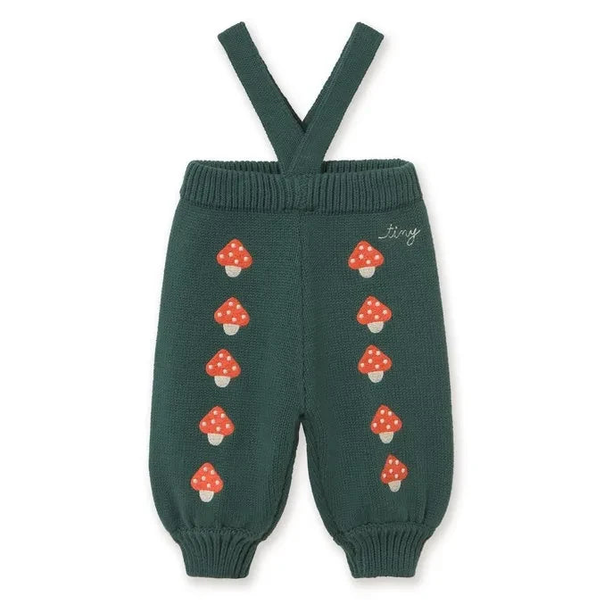 Tinycottons - Pantalones de punto con estampado de setas | Verde