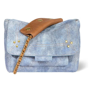 Jérôme Dreyfuss - Bolso Lulu S Croûte Velours | Azul lavado
